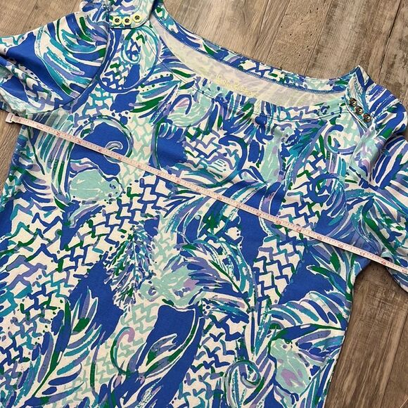 Lilly Pulitzer Sophie UPF 50 Canopy Chaos Print Jersey Tunic Shirt Dress - Picture 9 of 11